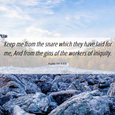 Picture 06 - Psalms 141:9 ASV - Keep me from the snare which they have laid for - Bible Verse Picture
