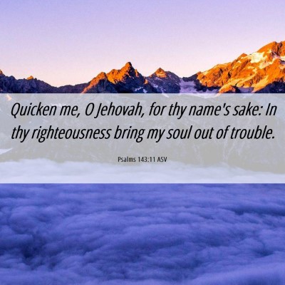 Picture 06 - Psalms 143:11 ASV - Quicken me, O Jehovah, for thy name's sake: In - Bible Verse Picture