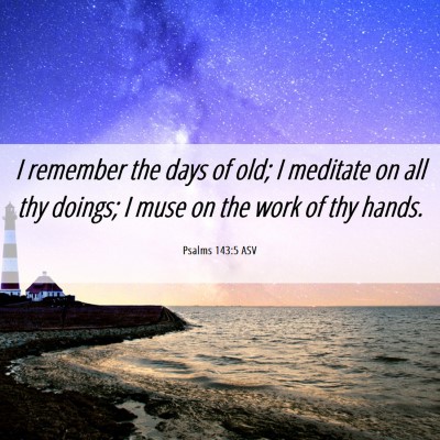 Picture 06 - Psalms 143:5 ASV - I remember the days of old; I meditate on all thy - Bible Verse Picture