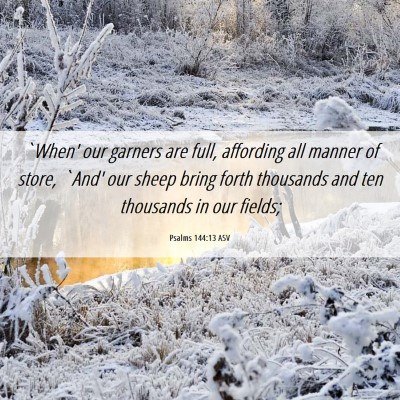 Picture 06 - Psalms 144:13 ASV - `When' our garners are full, affording all manner - Bible Verse Picture