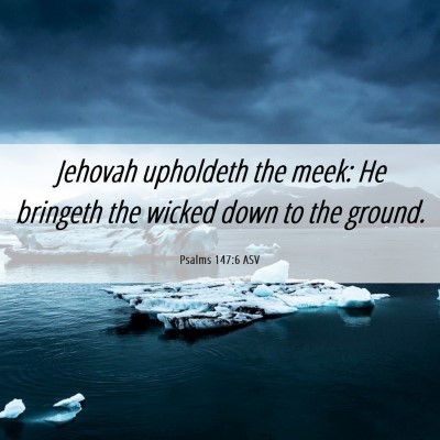 Picture 06 - Psalms 147:6 ASV - Jehovah upholdeth the meek: He bringeth the - Bible Verse Picture