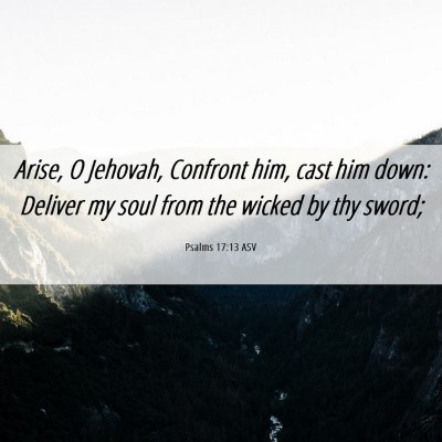 Picture 06 - Psalms 17:13 ASV - Arise, O Jehovah, Confront him, cast him down: - Bible Verse Picture