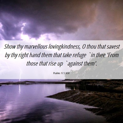 Picture 06 - Psalms 17:7 ASV - Show thy marvellous lovingkindness, O thou that - Bible Verse Picture
