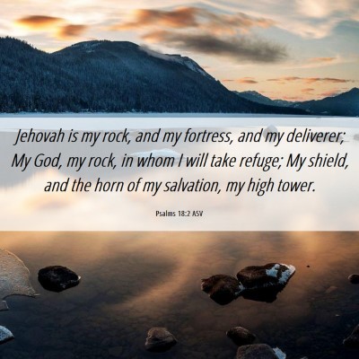 Picture 06 - Psalms 18:2 ASV - Jehovah is my rock, and my fortress, and my - Bible Verse Picture