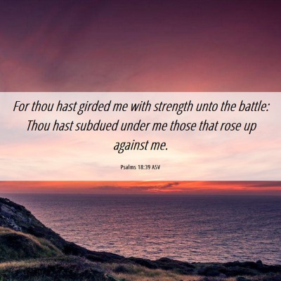 Picture 06 - Psalms 18:39 ASV - For thou hast girded me with strength unto the - Bible Verse Picture