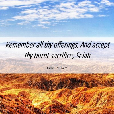 Picture 06 - Psalms 20:3 ASV - Remember all thy offerings, And accept thy - Bible Verse Picture