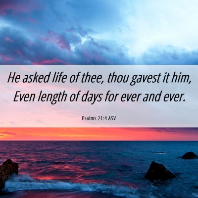 Picture 06 - Psalms 21:4 ASV - He asked life of thee, thou gavest it him, Even - Bible Verse Picture