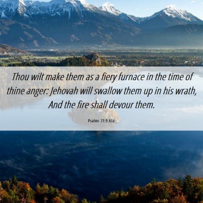 Picture 06 - Psalms 21:9 ASV - Thou wilt make them as a fiery furnace in the - Bible Verse Picture