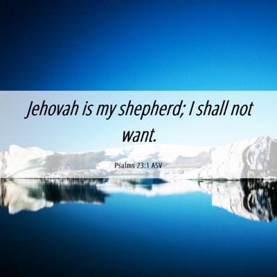 Picture 06 - Psalms 23:1 ASV - Jehovah is my shepherd; I shall not - Bible Verse Picture