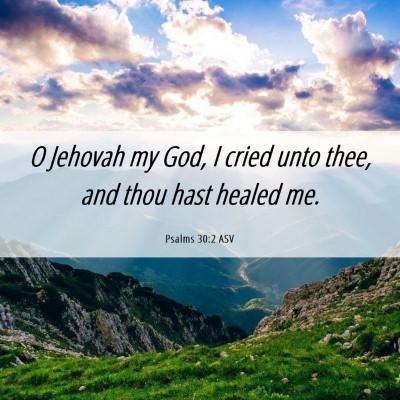 Picture 06 - Psalms 30:2 ASV - O Jehovah my God, I cried unto thee, and thou - Bible Verse Picture