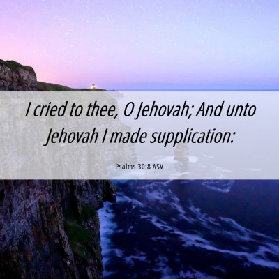 Picture 06 - Psalms 30:8 ASV - I cried to thee, O Jehovah; And unto Jehovah I - Bible Verse Picture