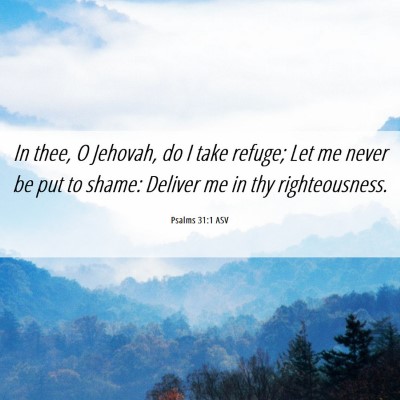 Picture 06 - Psalms 31:1 ASV - In thee, O Jehovah, do I take refuge; Let me - Bible Verse Picture
