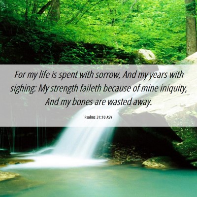 Picture 06 - Psalms 31:10 ASV - For my life is spent with sorrow, And my years - Bible Verse Picture