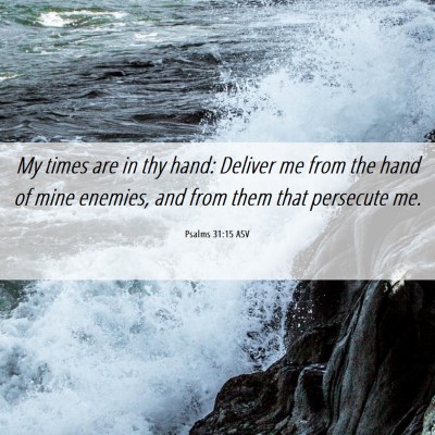 Picture 06 - Psalms 31:15 ASV - My times are in thy hand: Deliver me from the - Bible Verse Picture