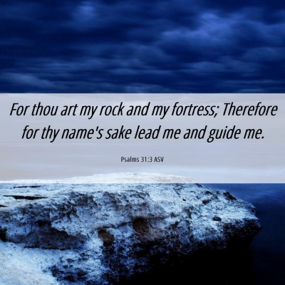 Picture 06 - Psalms 31:3 ASV - For thou art my rock and my fortress; Therefore - Bible Verse Picture