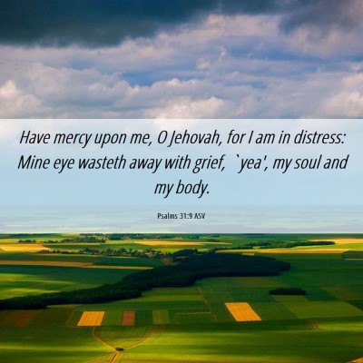 Picture 06 - Psalms 31:9 ASV - Have mercy upon me, O Jehovah, for I am in - Bible Verse Picture