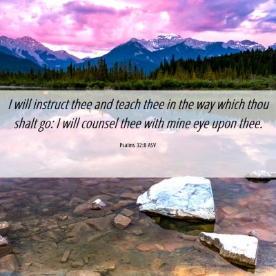 Picture 06 - Psalms 32:8 ASV - I will instruct thee and teach thee in the way - Bible Verse Picture