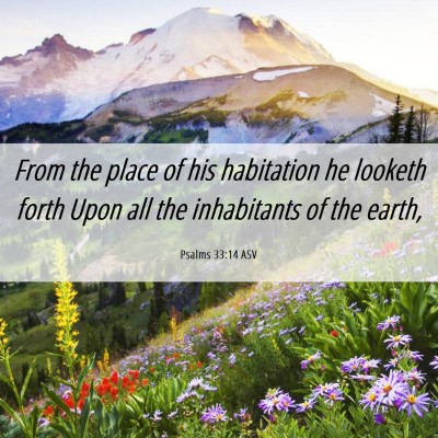 Picture 06 - Psalms 33:14 ASV - From the place of his habitation he looketh forth - Bible Verse Picture