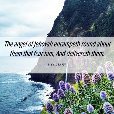 Picture 06 - Psalms 34:7 ASV - The angel of Jehovah encampeth round about them - Bible Verse Picture