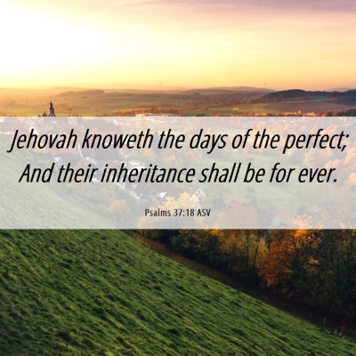 Picture 06 - Psalms 37:18 ASV - Jehovah knoweth the days of the perfect; And - Bible Verse Picture