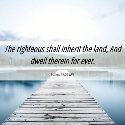 Picture 06 - Psalms 37:29 ASV - The righteous shall inherit the land, And dwell - Bible Verse Picture