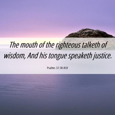 Picture 06 - Psalms 37:30 ASV - The mouth of the righteous talketh of wisdom, And - Bible Verse Picture