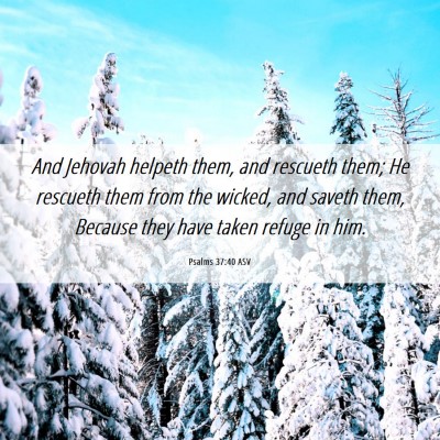 Picture 06 - Psalms 37:40 ASV - And Jehovah helpeth them, and rescueth them; He - Bible Verse Picture