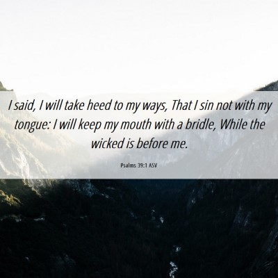 Picture 06 - Psalms 39:1 ASV - I said, I will take heed to my ways, That I sin - Bible Verse Picture