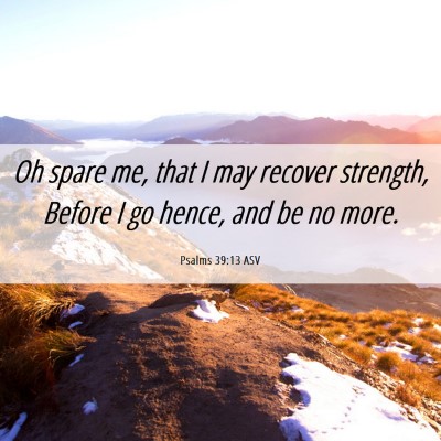 Picture 06 - Psalms 39:13 ASV - Oh spare me, that I may recover strength, Before - Bible Verse Picture