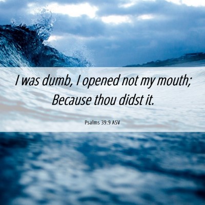 Picture 06 - Psalms 39:9 ASV - I was dumb, I opened not my mouth; Because thou - Bible Verse Picture