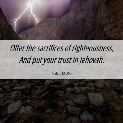 Picture 06 - Psalms 4:5 ASV - Offer the sacrifices of righteousness, And put - Bible Verse Picture