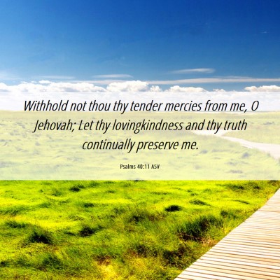Picture 06 - Psalms 40:11 ASV - Withhold not thou thy tender mercies from me, O - Bible Verse Picture