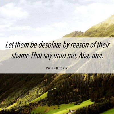 Picture 06 - Psalms 40:15 ASV - Let them be desolate by reason of their shame - Bible Verse Picture