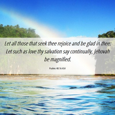 Picture 06 - Psalms 40:16 ASV - Let all those that seek thee rejoice and be glad - Bible Verse Picture