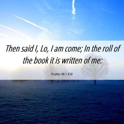 Picture 06 - Psalms 40:7 ASV - Then said I, Lo, I am come; In the roll of the - Bible Verse Picture