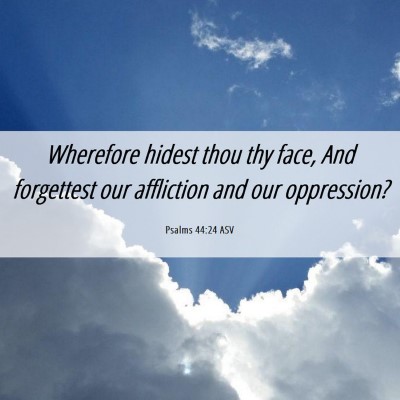 Picture 06 - Psalms 44:24 ASV - Wherefore hidest thou thy face, And forgettest - Bible Verse Picture