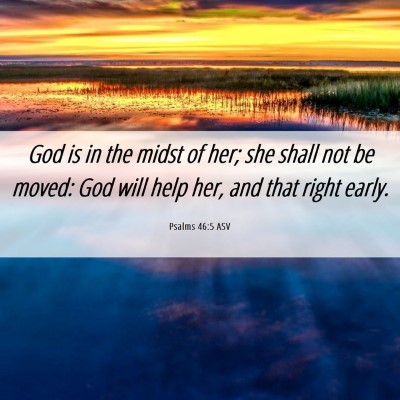 Picture 06 - Psalms 46:5 ASV - God is in the midst of her; she shall not be - Bible Verse Picture