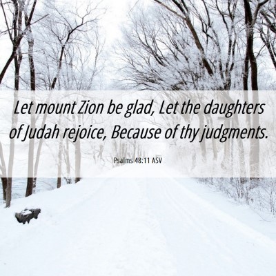 Picture 06 - Psalms 48:11 ASV - Let mount Zion be glad, Let the daughters of - Bible Verse Picture