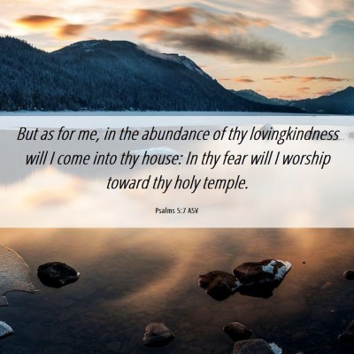 Picture 06 - Psalms 5:7 ASV - But as for me, in the abundance of thy - Bible Verse Picture