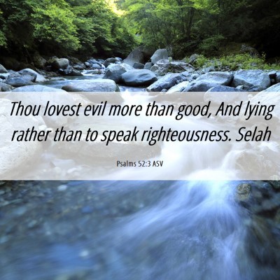 Picture 06 - Psalms 52:3 ASV - Thou lovest evil more than good, And lying rather - Bible Verse Picture