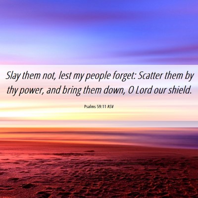 Picture 06 - Psalms 59:11 ASV - Slay them not, lest my people forget: Scatter - Bible Verse Picture