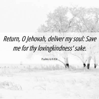 Picture 06 - Psalms 6:4 ASV - Return, O Jehovah, deliver my soul: Save me for - Bible Verse Picture