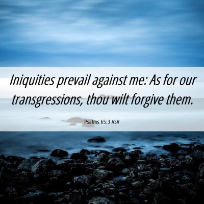 Picture 06 - Psalms 65:3 ASV - Iniquities prevail against me: As for our - Bible Verse Picture