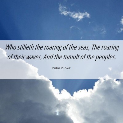 Picture 06 - Psalms 65:7 ASV - Who stilleth the roaring of the seas, The roaring - Bible Verse Picture