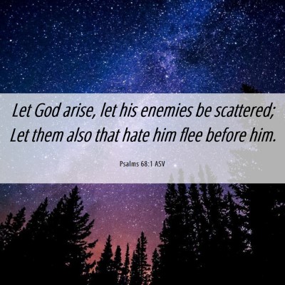 Picture 06 - Psalms 68:1 ASV - Let God arise, let his enemies be scattered; Let - Bible Verse Picture