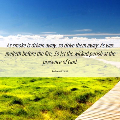 Picture 06 - Psalms 68:2 ASV - As smoke is driven away, so drive them away: As - Bible Verse Picture