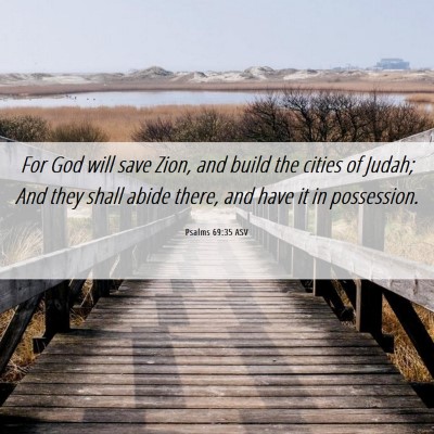 Picture 06 - Psalms 69:35 ASV - For God will save Zion, and build the cities of - Bible Verse Picture
