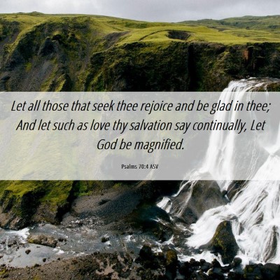 Picture 06 - Psalms 70:4 ASV - Let all those that seek thee rejoice and be glad - Bible Verse Picture