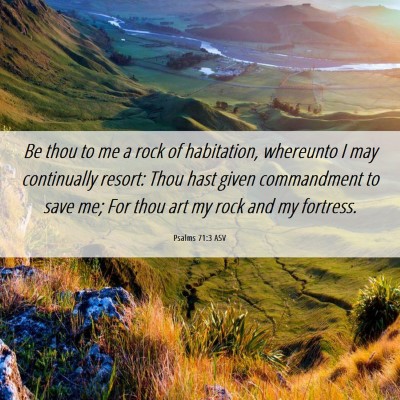 Picture 06 - Psalms 71:3 ASV - Be thou to me a rock of habitation, whereunto I - Bible Verse Picture