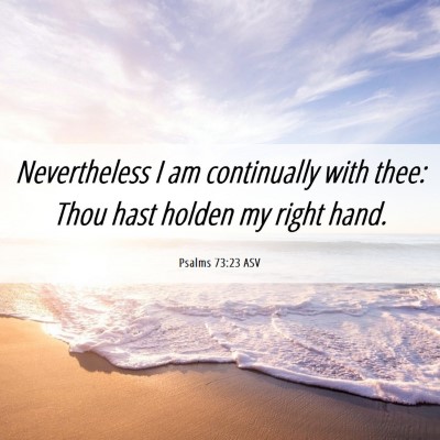 Picture 06 - Psalms 73:23 ASV - Nevertheless I am continually with thee: Thou - Bible Verse Picture